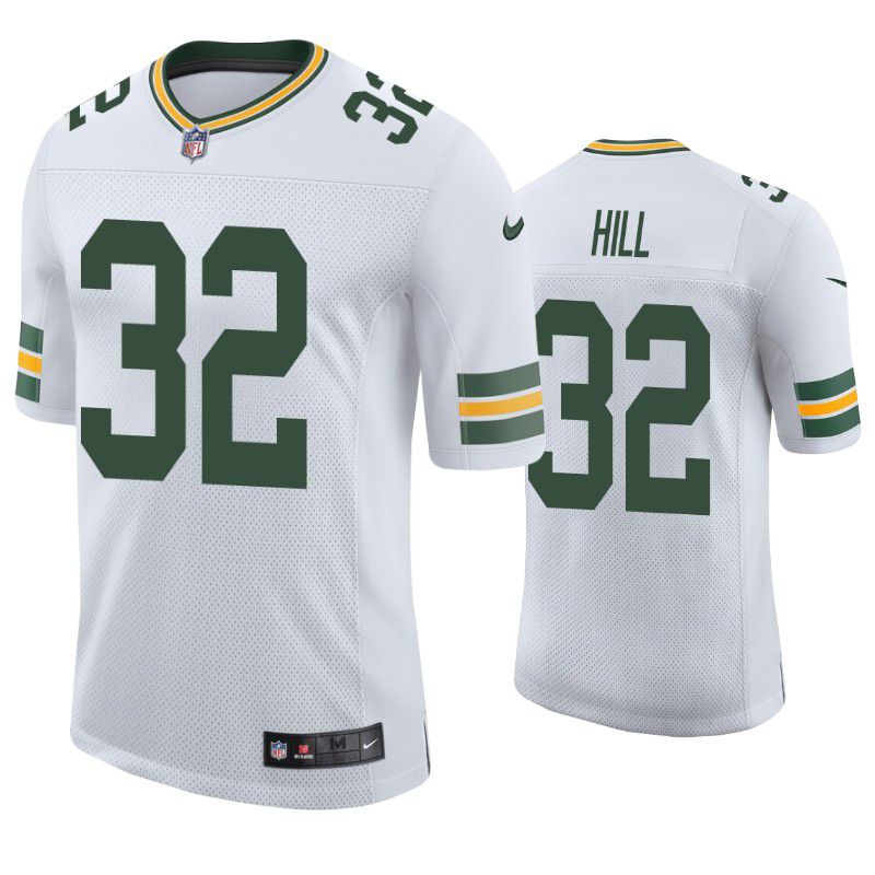 Men Green Bay Packers #32 Kylin Hill Nike White Throwback Game NFL Jersey